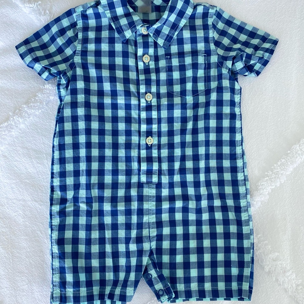 Primary Baby Boys One Piece Short Sleeve Outfit